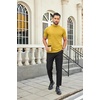 image:imageCOOFANDY Mens Mock Turtleneck Shirts Casual Premium Cotton Short Sleeve Shirt Basic Half Neck TShirtsYellow