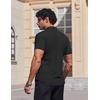 image:imageCOOFANDY Mens Muscle Fit Dress Shirts Stretch Wrinkle Free Short Sleeve Button Down Shirt Casual Solid Untucked Shirt01black