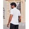 image:imageCOOFANDY Mens Muscle Fit Dress Shirts Stretch Wrinkle Free Short Sleeve Button Down Shirt Casual Solid Untucked Shirt01white