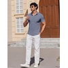 image:imageCOOFANDY Mens Muscle Fit Dress Shirts Stretch Wrinkle Free Short Sleeve Button Down Shirt Casual Solid Untucked ShirtAiry Blue