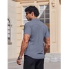 image:imageCOOFANDY Mens Muscle Fit Dress Shirts Stretch Wrinkle Free Short Sleeve Button Down Shirt Casual Solid Untucked ShirtAiry Blue