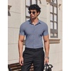 image:imageCOOFANDY Mens Muscle Fit Dress Shirts Stretch Wrinkle Free Short Sleeve Button Down Shirt Casual Solid Untucked ShirtAiry Blue