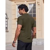 image:imageCOOFANDY Mens Muscle Fit Dress Shirts Stretch Wrinkle Free Short Sleeve Button Down Shirt Casual Solid Untucked ShirtArmy Green