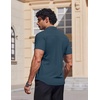 image:imageCOOFANDY Mens Muscle Fit Dress Shirts Stretch Wrinkle Free Short Sleeve Button Down Shirt Casual Solid Untucked ShirtDark Blue