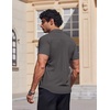 image:imageCOOFANDY Mens Muscle Fit Dress Shirts Stretch Wrinkle Free Short Sleeve Button Down Shirt Casual Solid Untucked ShirtMedium Gray