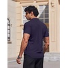 image:imageCOOFANDY Mens Muscle Fit Dress Shirts Stretch Wrinkle Free Short Sleeve Button Down Shirt Casual Solid Untucked ShirtNavy Blue