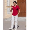 image:imageCOOFANDY Mens Muscle Fit Dress Shirts Stretch Wrinkle Free Short Sleeve Button Down Shirt Casual Solid Untucked ShirtRed