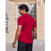image:imageCOOFANDY Mens Muscle Fit Dress Shirts Stretch Wrinkle Free Short Sleeve Button Down Shirt Casual Solid Untucked ShirtRed