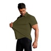image:imageCOOFANDY Mens Muscle Fit Dress Shirts Stretch WrinkleFree Short Sleeve Casual Button Down ShirtsArmy Green