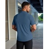 image:imageCOOFANDY Mens Muscle Fit Dress Shirts Stretch WrinkleFree Short Sleeve Casual Button Down ShirtsDark Blue