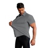 image:imageCOOFANDY Mens Muscle Fit Dress Shirts Stretch WrinkleFree Short Sleeve Casual Button Down ShirtsDark Grey