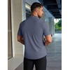 image:imageCOOFANDY Mens Muscle Fit Dress Shirts Stretch WrinkleFree Short Sleeve Casual Button Down ShirtsDeep Blue Sea