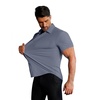 image:imageCOOFANDY Mens Muscle Fit Dress Shirts Stretch WrinkleFree Short Sleeve Casual Button Down ShirtsDeep Blue Sea