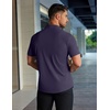image:imageCOOFANDY Mens Muscle Fit Dress Shirts Stretch WrinkleFree Short Sleeve Casual Button Down ShirtsIndigo