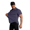 image:imageCOOFANDY Mens Muscle Fit Dress Shirts Stretch WrinkleFree Short Sleeve Casual Button Down ShirtsIndigo