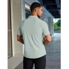 image:imageCOOFANDY Mens Muscle Fit Dress Shirts Stretch WrinkleFree Short Sleeve Casual Button Down ShirtsLight Green