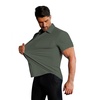 image:imageCOOFANDY Mens Muscle Fit Dress Shirts Stretch WrinkleFree Short Sleeve Casual Button Down ShirtsOlive Green