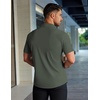 image:imageCOOFANDY Mens Muscle Fit Dress Shirts Stretch WrinkleFree Short Sleeve Casual Button Down ShirtsOlive Green