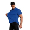 image:imageCOOFANDY Mens Muscle Fit Dress Shirts Stretch WrinkleFree Short Sleeve Casual Button Down ShirtsRoyal Blue