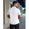 image:imageCOOFANDY Mens Muscle Fit Dress Shirts Stretch WrinkleFree Short Sleeve Casual Button Down ShirtsWhite