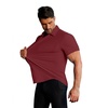 image:imageCOOFANDY Mens Muscle Fit Dress Shirts Stretch WrinkleFree Short Sleeve Casual Button Down ShirtsWine Red