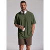 image:imageCOOFANDY Mens Oversized T Shirt Loose Fit Vintage Washed Tee Casual Streetwear Unisex Short Sleeve Heavy Cotton TopArmy Green