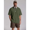 image:imageCOOFANDY Mens Oversized T Shirt Loose Fit Vintage Washed Tee Casual Streetwear Unisex Short Sleeve Heavy Cotton TopArmy Green
