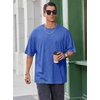 image:imageCOOFANDY Mens Oversized T Shirt Loose Fit Vintage Washed Tee Casual Streetwear Unisex Short Sleeve Heavy Cotton TopBlue