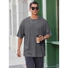 image:imageCOOFANDY Mens Oversized T Shirt Loose Fit Vintage Washed Tee Casual Streetwear Unisex Short Sleeve Heavy Cotton TopDeep Grey