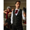 image:imageCOOFANDY Mens Paisley Vests Victorian Steampunk Gothic Suit Vest Slim Fit VNeck Tuxedo WaistcoatBlack