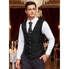 image:imageCOOFANDY Mens Paisley Vests Victorian Steampunk Gothic Suit Vest Slim Fit VNeck Tuxedo WaistcoatBlack