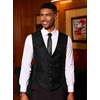 image:imageCOOFANDY Mens Paisley Vests Victorian Steampunk Gothic Suit Vest Slim Fit VNeck Tuxedo WaistcoatBlack