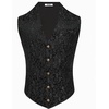 image:imageCOOFANDY Mens Paisley Vests Victorian Steampunk Gothic Suit Vest Slim Fit VNeck Tuxedo WaistcoatBlack Filigree