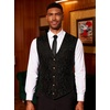 image:imageCOOFANDY Mens Paisley Vests Victorian Steampunk Gothic Suit Vest Slim Fit VNeck Tuxedo WaistcoatBlack Filigree