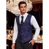 image:imageCOOFANDY Mens Paisley Vests Victorian Steampunk Gothic Suit Vest Slim Fit VNeck Tuxedo WaistcoatBlue