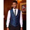 image:imageCOOFANDY Mens Paisley Vests Victorian Steampunk Gothic Suit Vest Slim Fit VNeck Tuxedo WaistcoatBlue