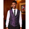 image:imageCOOFANDY Mens Paisley Vests Victorian Steampunk Gothic Suit Vest Slim Fit VNeck Tuxedo WaistcoatPurple