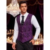 image:imageCOOFANDY Mens Paisley Vests Victorian Steampunk Gothic Suit Vest Slim Fit VNeck Tuxedo WaistcoatPurple