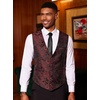 image:imageCOOFANDY Mens Paisley Vests Victorian Steampunk Gothic Suit Vest Slim Fit VNeck Tuxedo WaistcoatWine Red