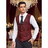 image:imageCOOFANDY Mens Paisley Vests Victorian Steampunk Gothic Suit Vest Slim Fit VNeck Tuxedo WaistcoatWine Red