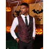 image:imageCOOFANDY Mens Paisley Vests Victorian Steampunk Gothic Suit Vest Slim Fit VNeck Tuxedo WaistcoatWine Red