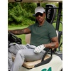 image:imageCOOFANDY Mens Polo Shirts 100 Cotton Heavyweight Short Sleeve Button Golf Shirts Classic Pullover Ribbed Collar and CuffsGreen