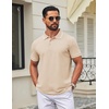 image:imageCOOFANDY Mens Polo Shirts Classic Short Sleeve Polo T Shirts Cotton Pique Casual Summer Fashion Golf ShirtBeige