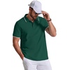image:imageCOOFANDY Mens Polo Shirts Classic Short Sleeve Polo T Shirts Cotton Pique Casual Summer Fashion Golf ShirtDark Green