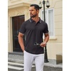 image:imageCOOFANDY Mens Polo Shirts Classic Short Sleeve Polo T Shirts Cotton Pique Casual Summer Fashion Golf ShirtDark Grey