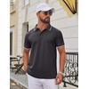 image:imageCOOFANDY Mens Polo Shirts Classic Short Sleeve Polo T Shirts Cotton Pique Casual Summer Fashion Golf ShirtDark Grey