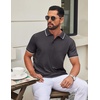 image:imageCOOFANDY Mens Polo Shirts Classic Short Sleeve Polo T Shirts Cotton Pique Casual Summer Fashion Golf ShirtDark Grey
