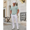 image:imageCOOFANDY Mens Polo Shirts Classic Short Sleeve Polo T Shirts Cotton Pique Casual Summer Fashion Golf ShirtIce Green