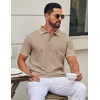 image:imageCOOFANDY Mens Polo Shirts Classic Short Sleeve Polo T Shirts Cotton Pique Casual Summer Fashion Golf ShirtKhaki