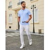 image:imageCOOFANDY Mens Polo Shirts Classic Short Sleeve Polo T Shirts Cotton Pique Casual Summer Fashion Golf ShirtLight Blue